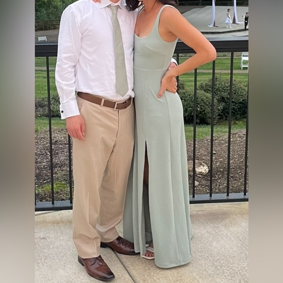 Birdy Grey Sage Green Crepe Alex Convertible Bridesmaid Dress Size XS - Picture 7 of 7